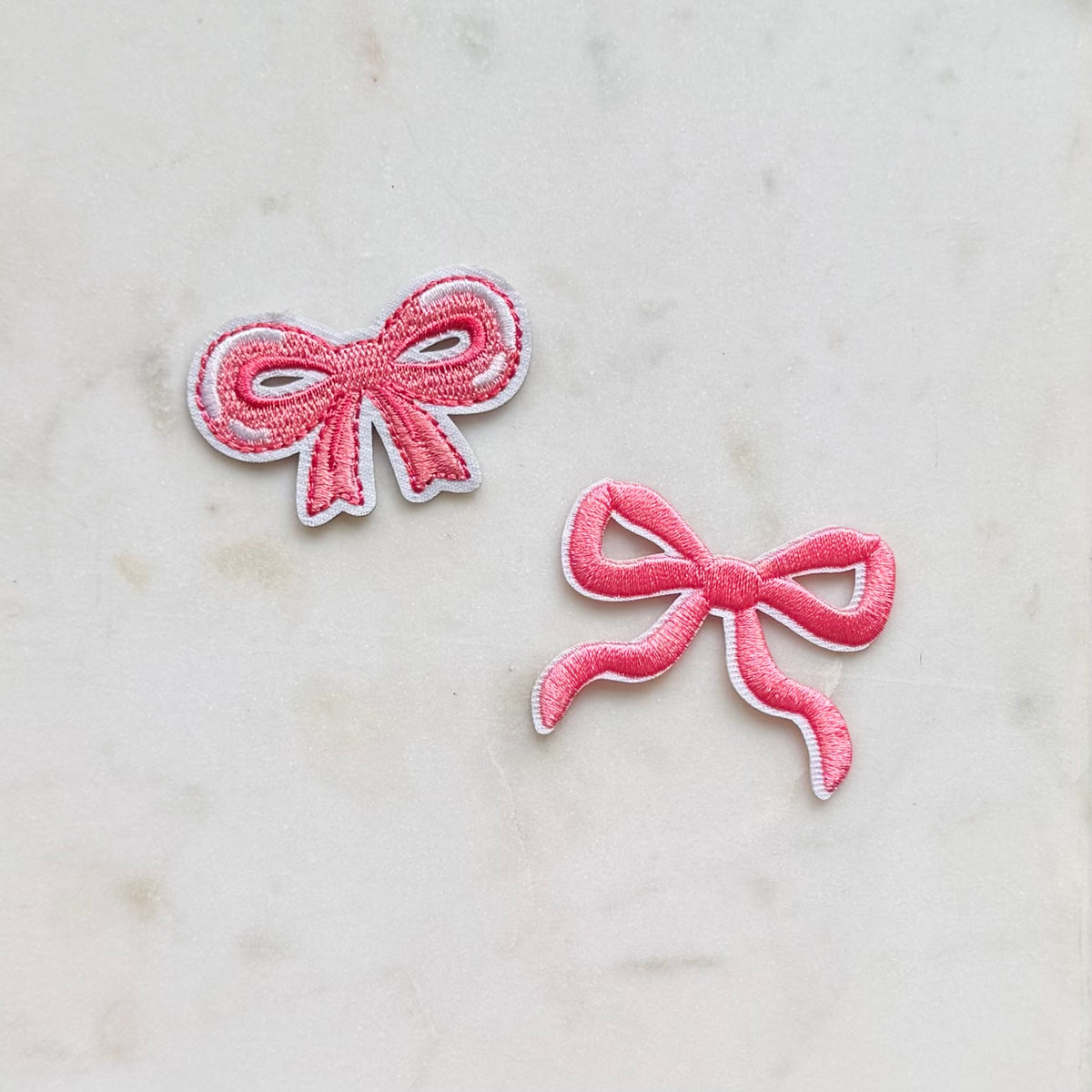 Pink Bow Iron-On Patch | Embroidered Bow Patches