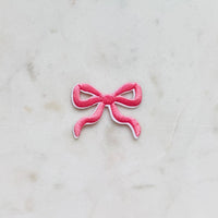 Pink Bow Iron-On Patch | Embroidered Bow Patches