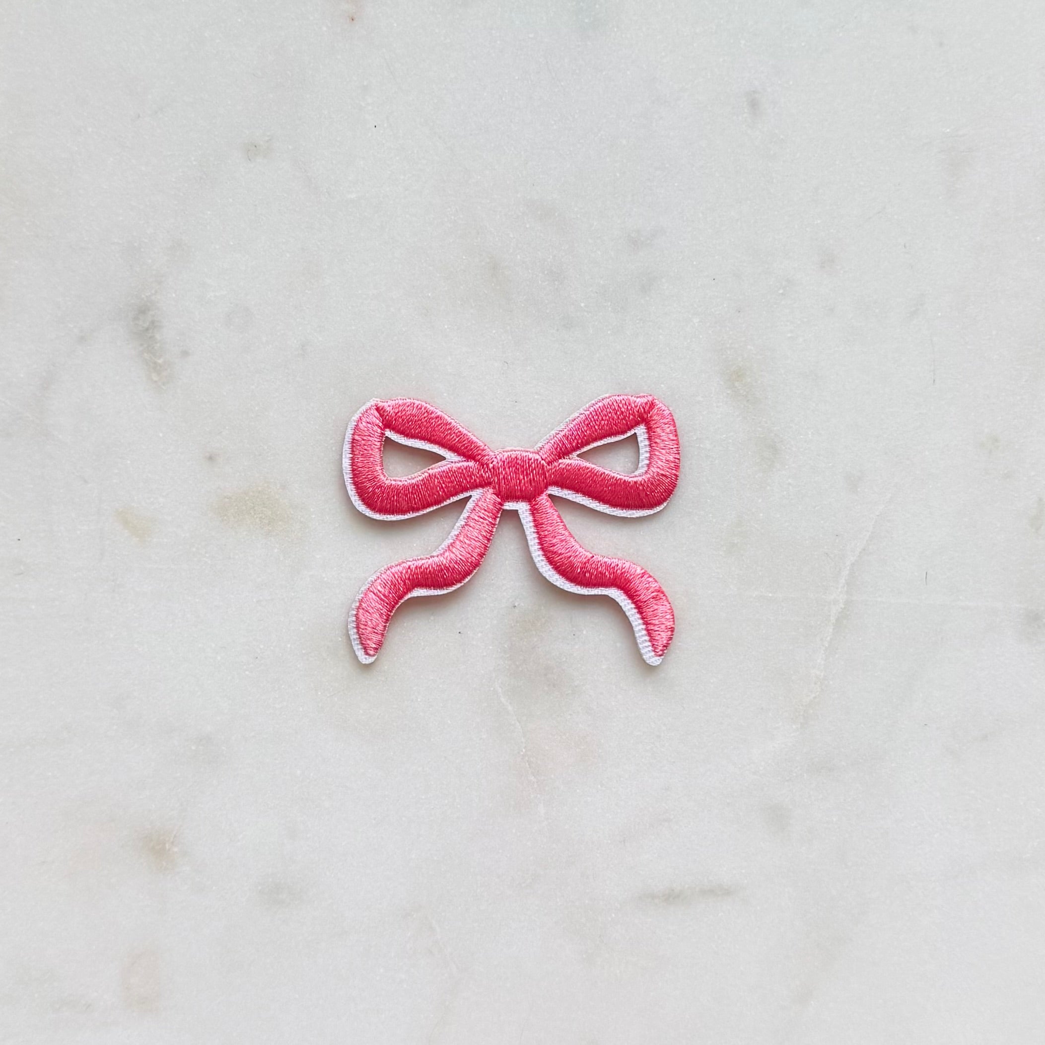 Pink Bow Iron-On Patch | Embroidered Bow Patches