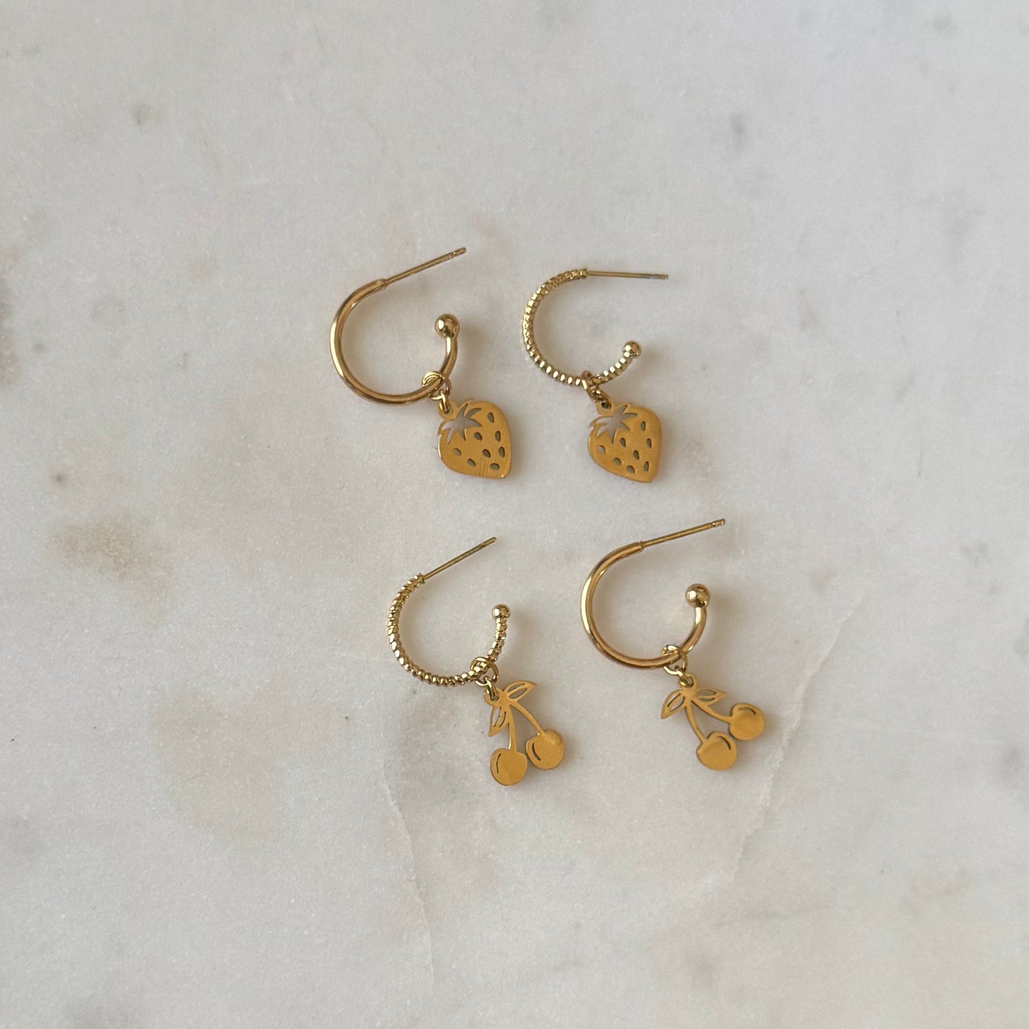 Fruit Hoop Earrings - 2 in 1 Hoops