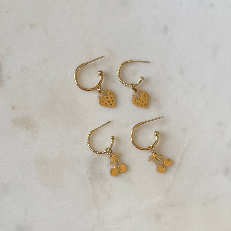 Fruit Hoop Earrings - 2 in 1 Hoops