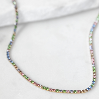 Iris | Rhinestone Chain Necklace (Classic or Colourful)