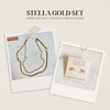 STELLA GOLD SET | Layered Necklace + Mini Bow Earrings Bundle