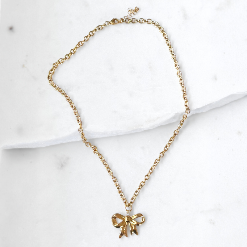 LOTTIE | Gold Bow Statement Necklace