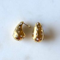 MAREN CZ | Golden Drop Statement Earrings