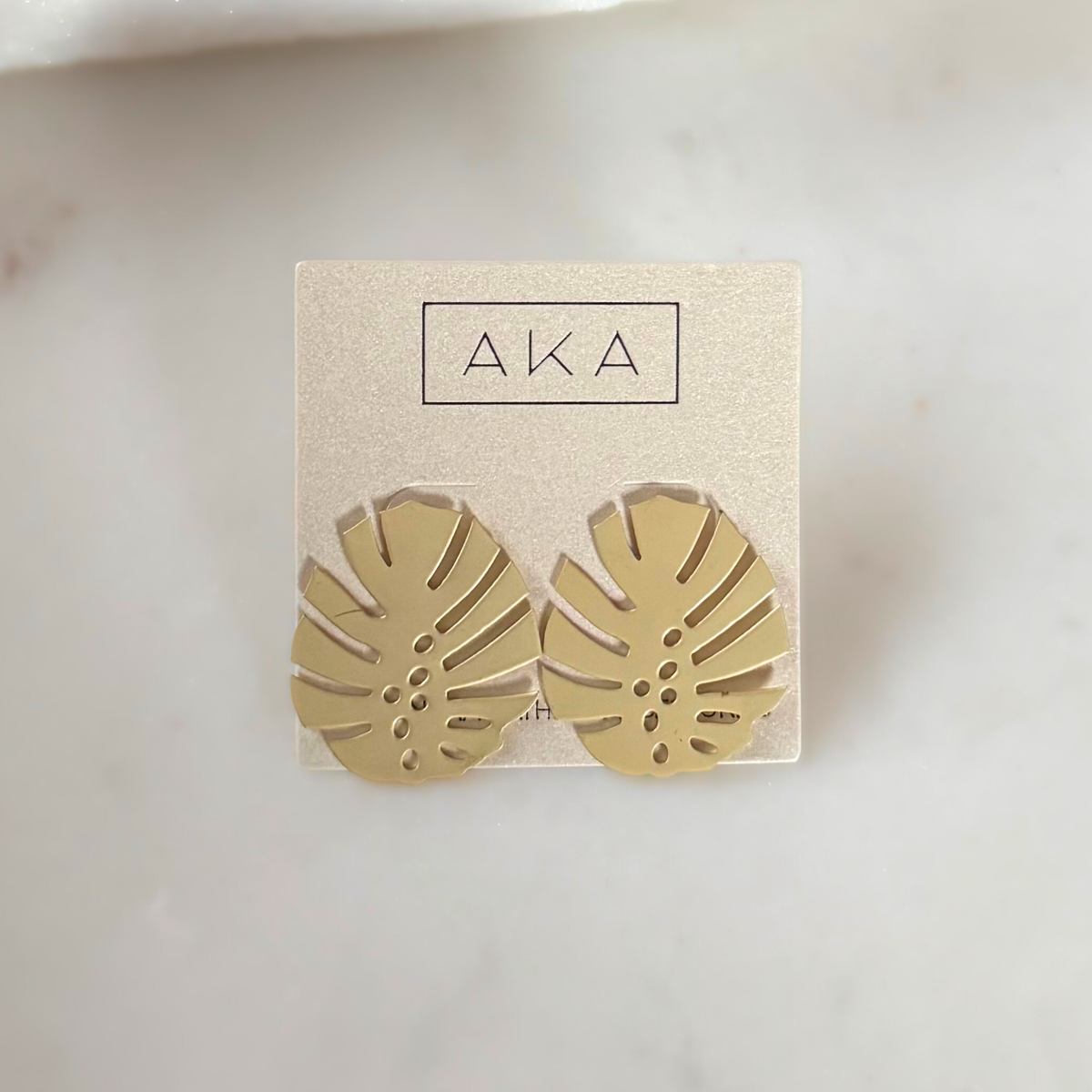 Monstera Stud Statement Earrings