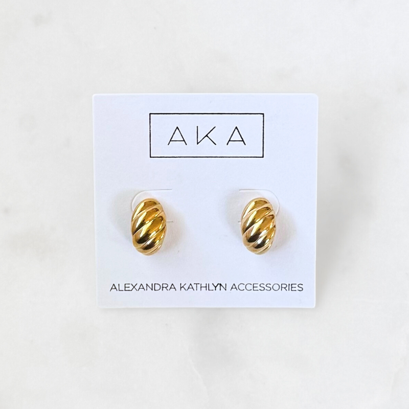ROSALIE | Gold Croissant Stud Earrings