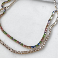 Iris | Rhinestone Chain Necklace (Classic or Colourful)