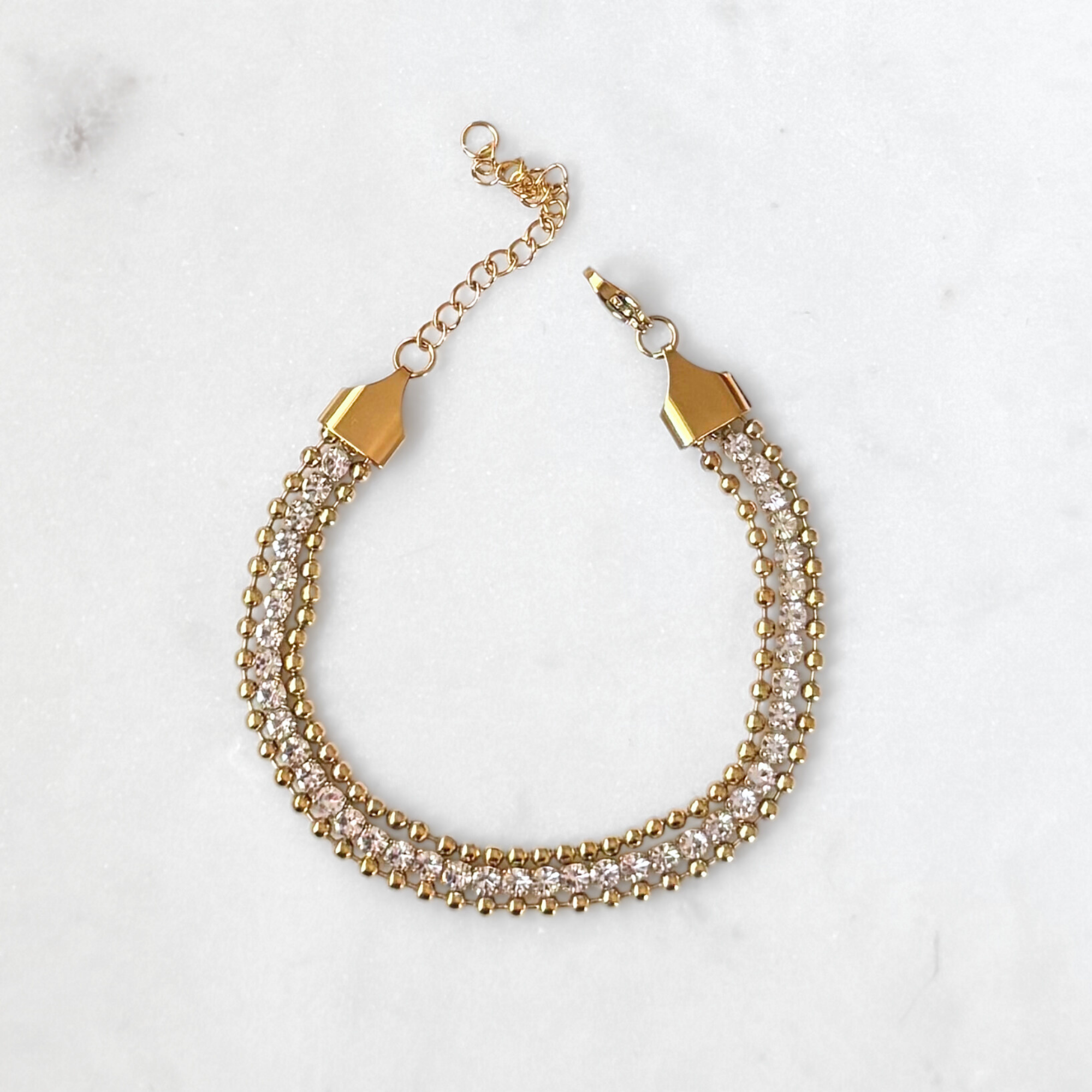 Rhinestone Multi-Chain Bracelet