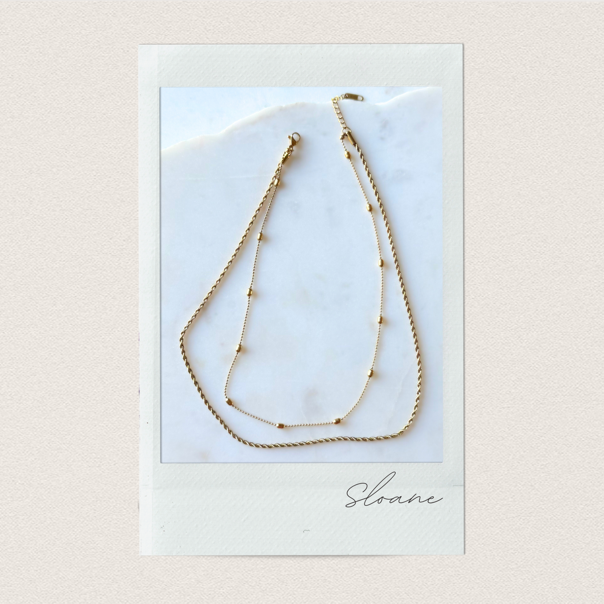 SLOANE | Double Layer Rope & Satellite Chain Necklace