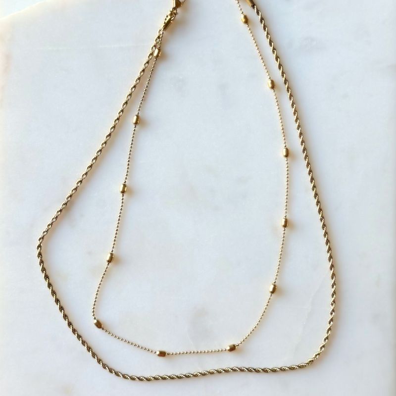 SLOANE | Double Layer Rope & Satellite Chain Necklace
