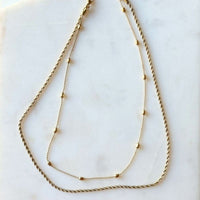 SLOANE | Double Layer Rope & Satellite Chain Necklace