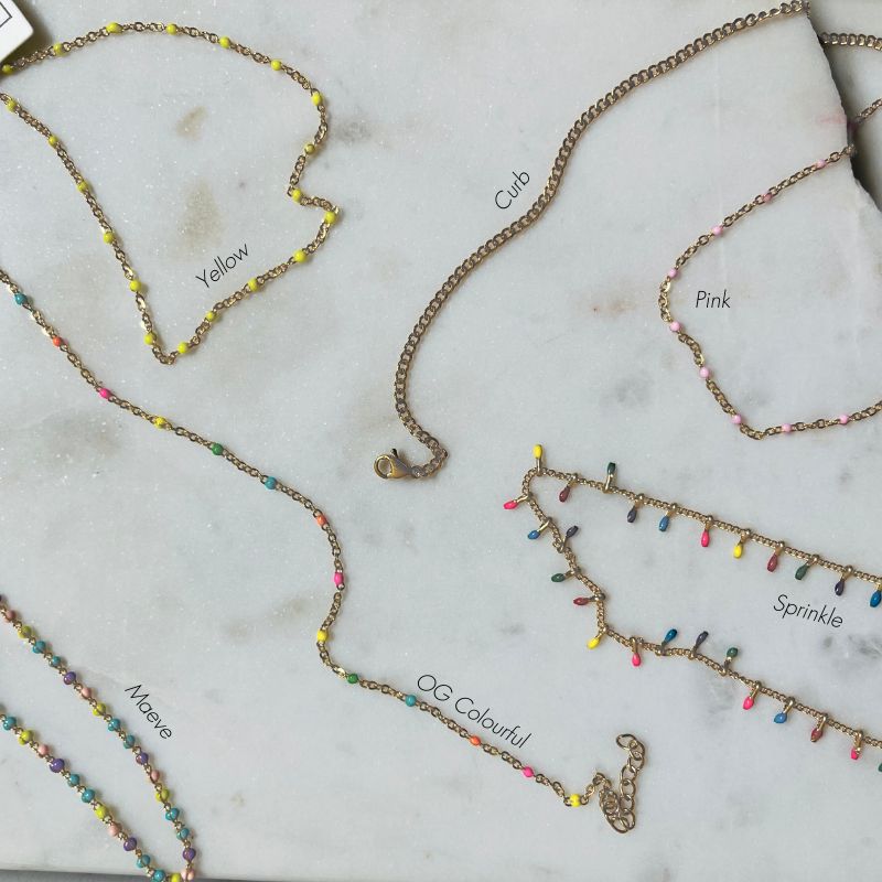 Enamel Chain Necklaces (multiple options)