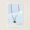 WILLOW | Paperclip Chain Necklace with Shell & Leaf Pendant