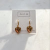 Gold Fancy Puff Heart Hoop Earrings - 2 in 1 Hoops