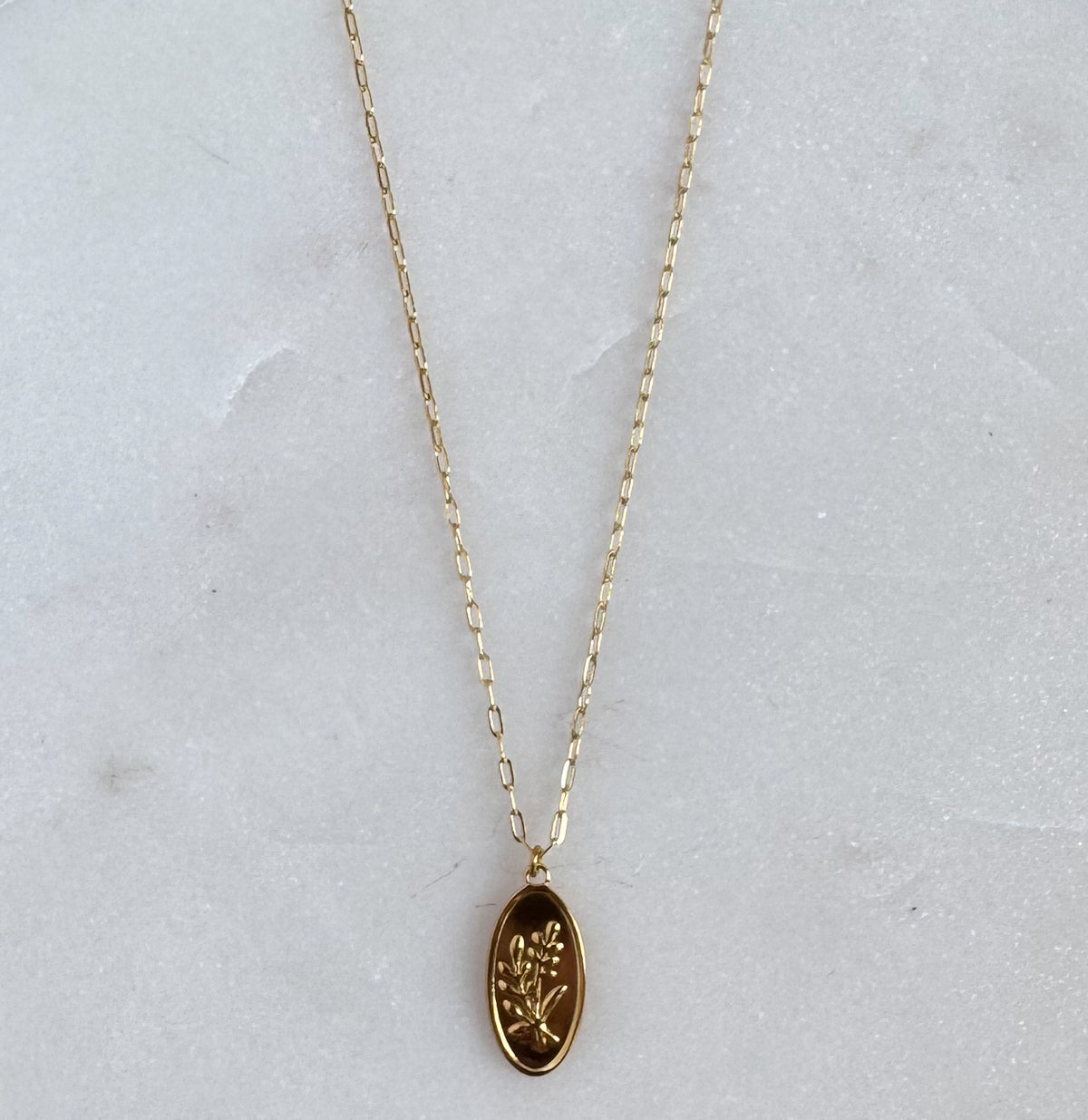 Oval Leaf Necklace