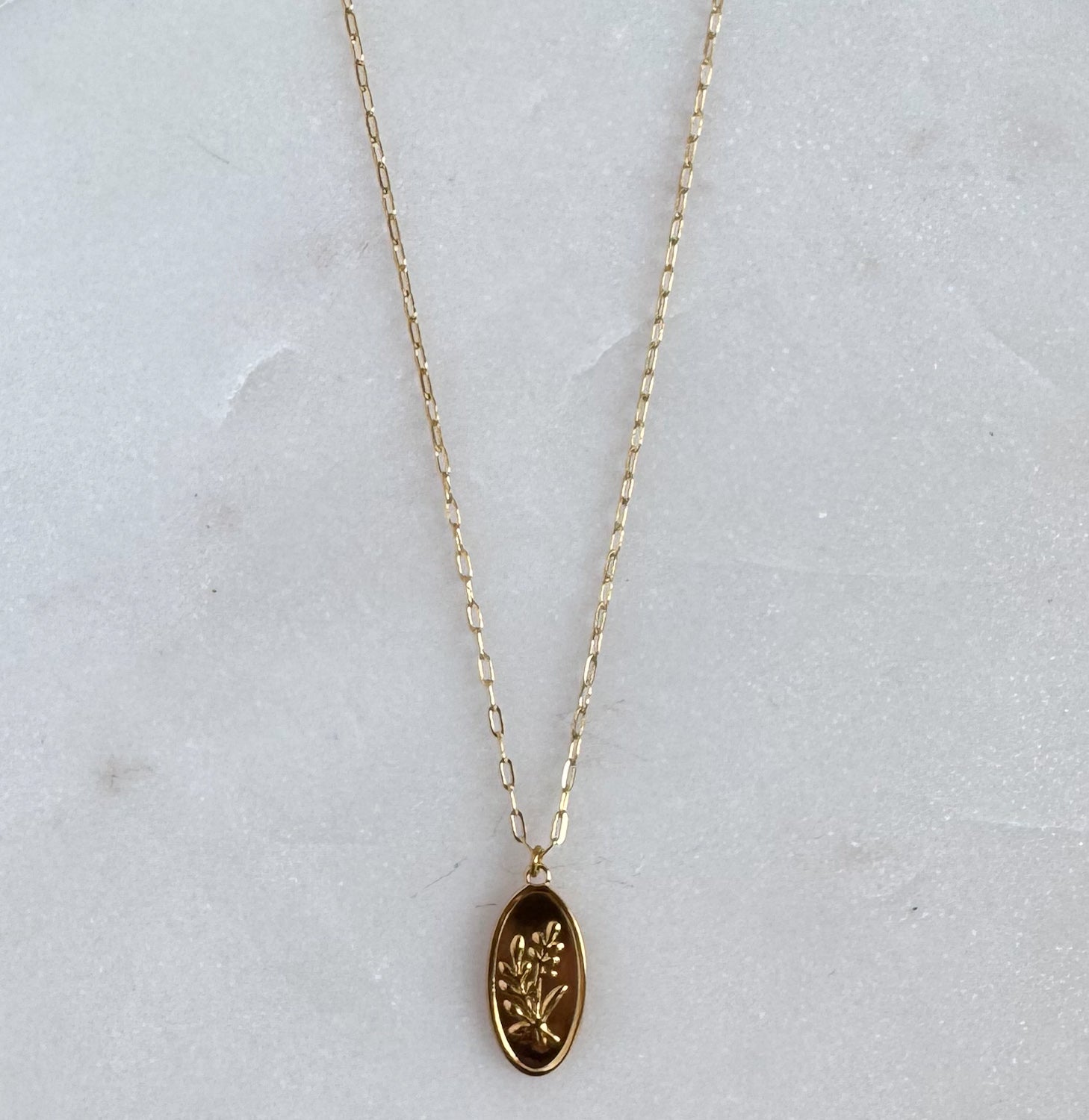 Oval Leaf Necklace