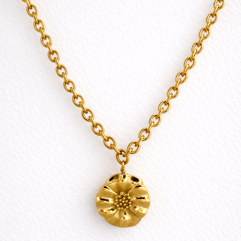 Bold Flower Pendant Necklace