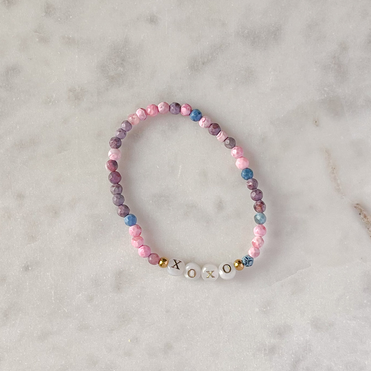 BISOU | XOXO Rainbow Agate Beaded Bracelet