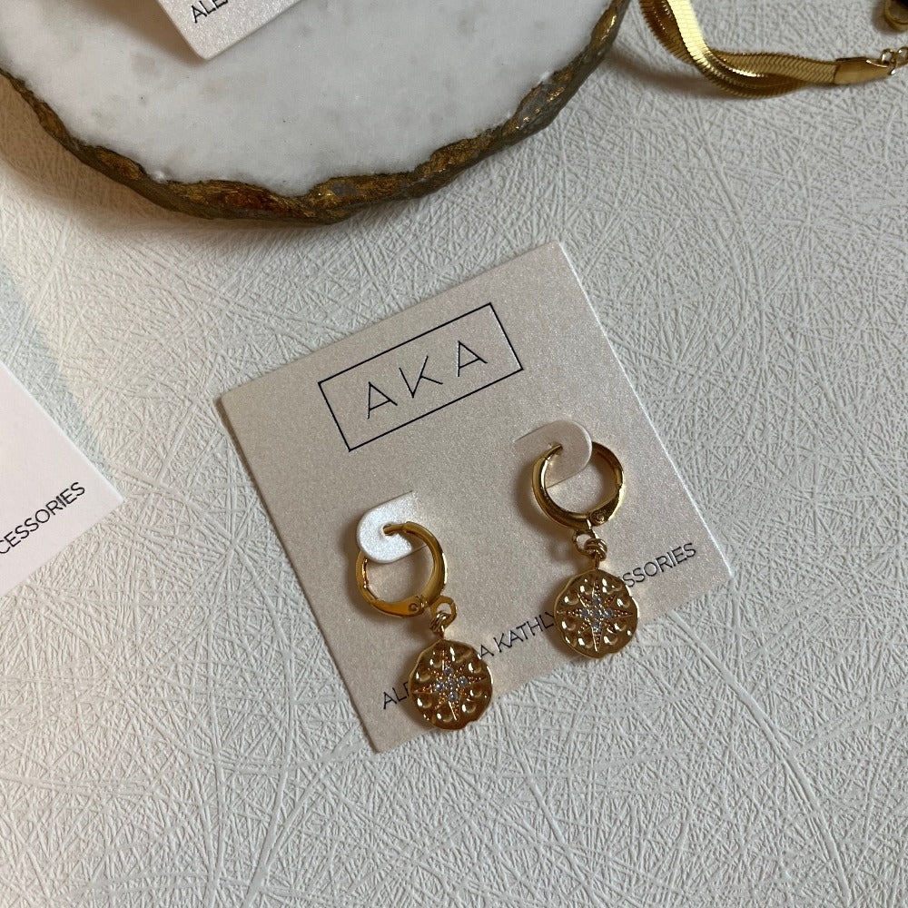 CZ Navigator Huggie Earrings