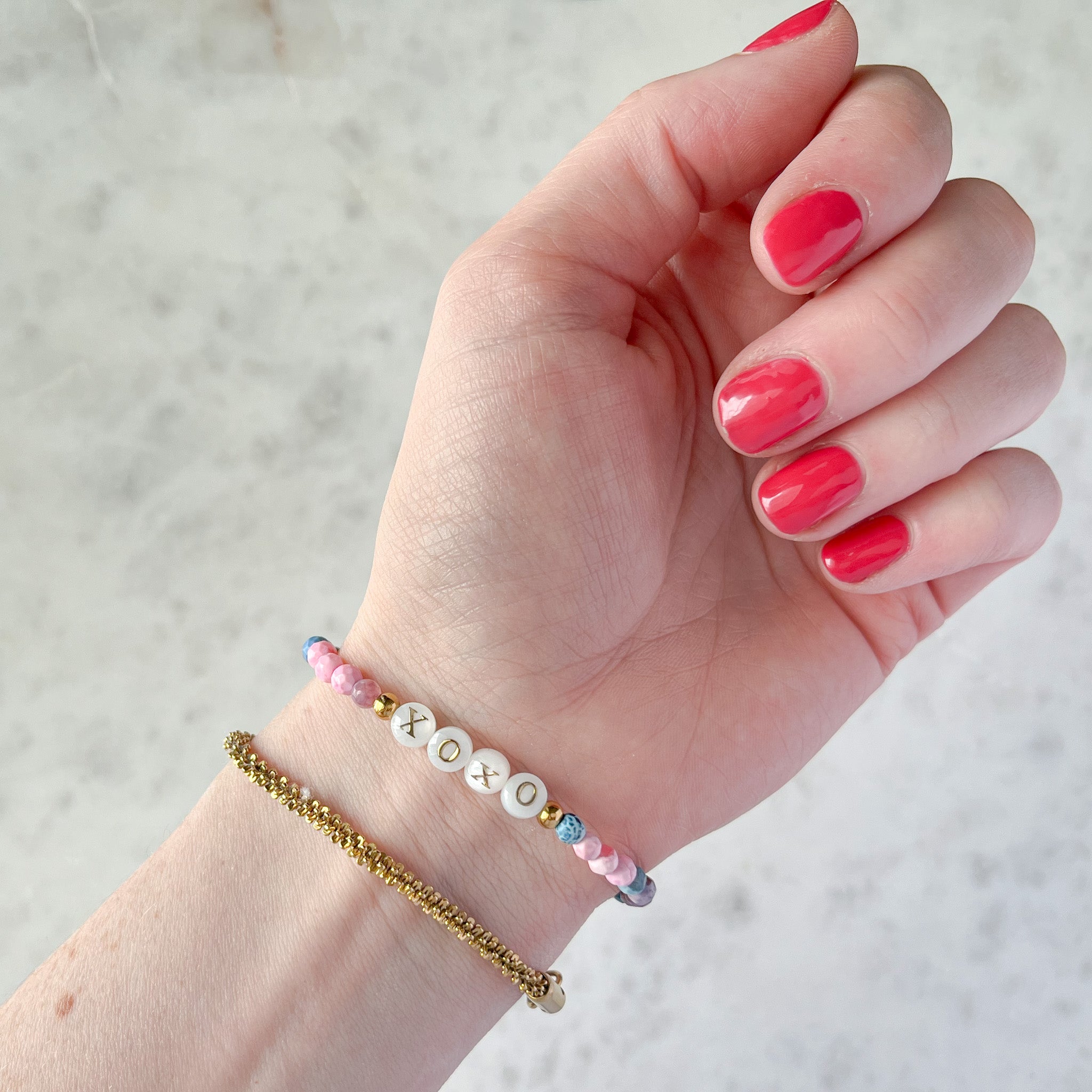 BISOU | XOXO Rainbow Agate Beaded Bracelet