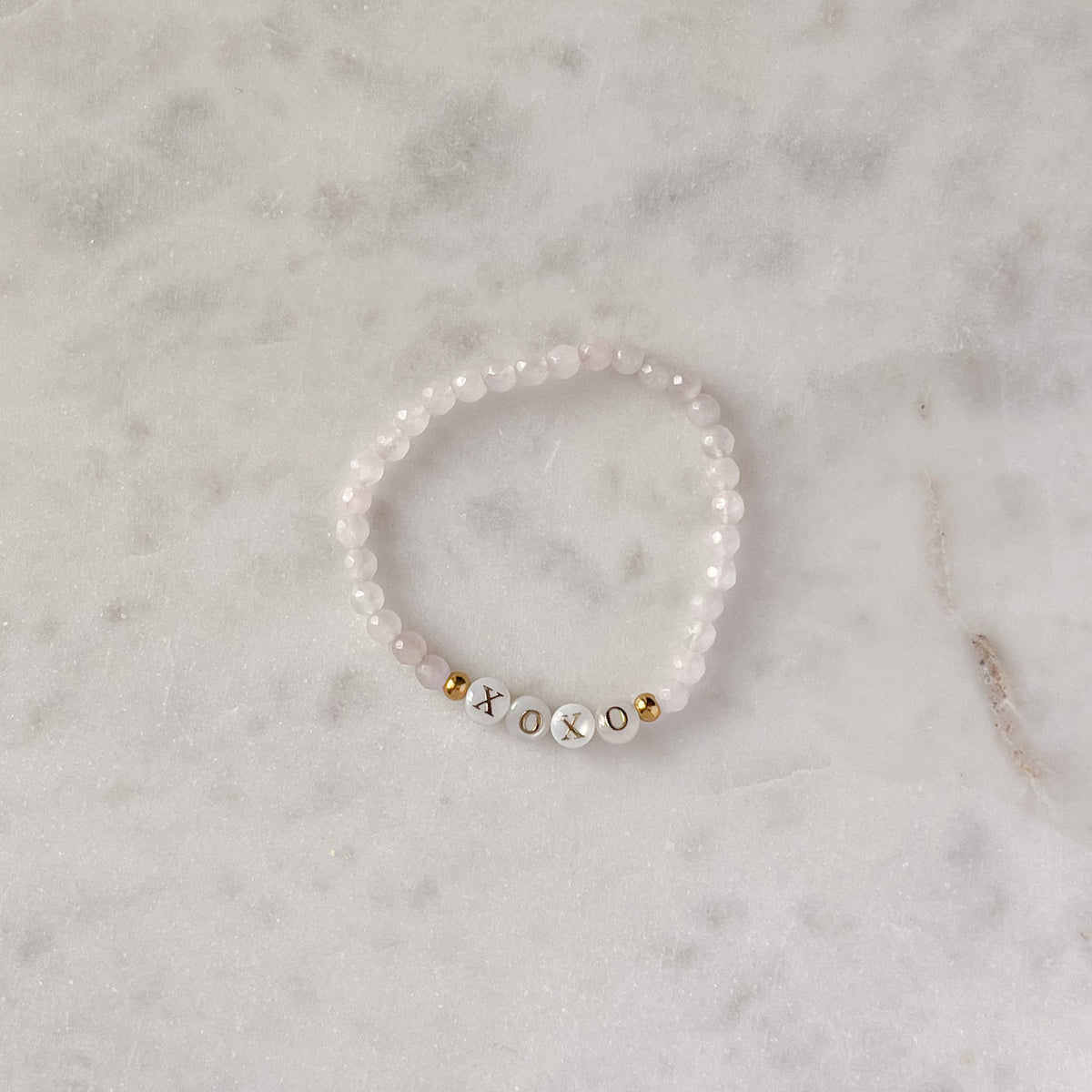 BISOU | XOXO Rose Quartz Beaded Bracelet