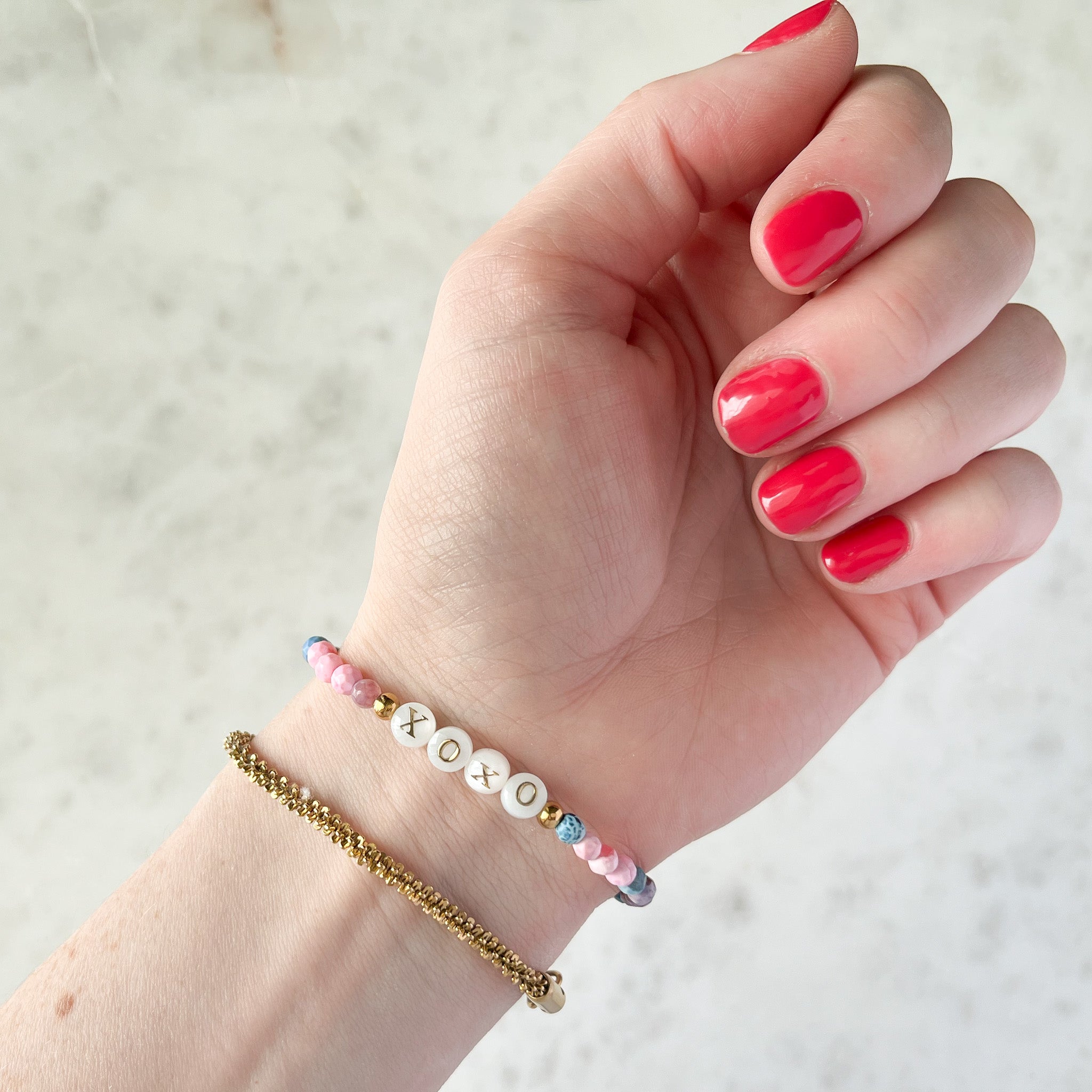 BISOU | XOXO Rainbow Agate Beaded Bracelet