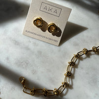LEVI Gift Set | Interlocking Rings Stud Earrings & Chain Bracelet