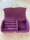 VELVET JEWELRY PURSE ORGANIZER - Purple