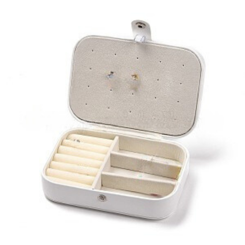 JEWELRY ORGANIZER TRAVEL CASE - White, Large