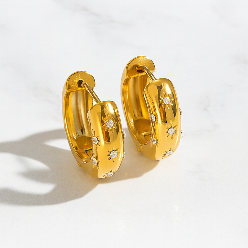 LUMI | CZ Star Huggie Earrings