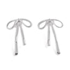 Silver Bow Statement Stud Earrings