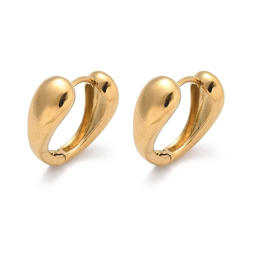 SPENCER | Gold Teardrop Huggie Earrings