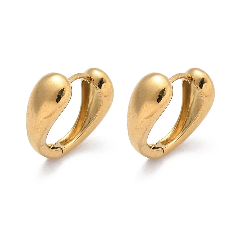 SPENCER | Gold Teardrop Huggie Earrings