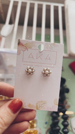Pearl Flower Stud Earrings