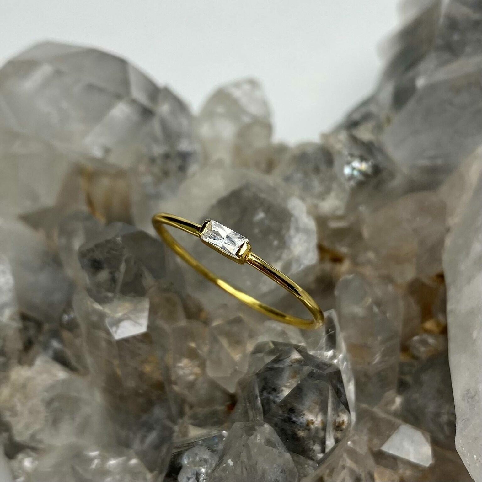 CZ Baguette Stacking Rings