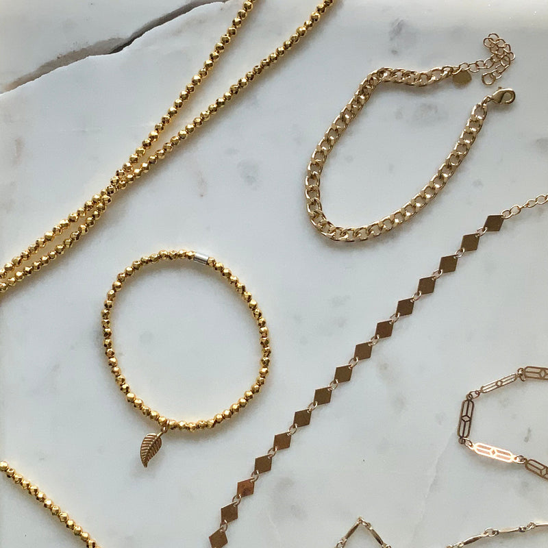 Gold Hematite Mini Bracelet (3mm)