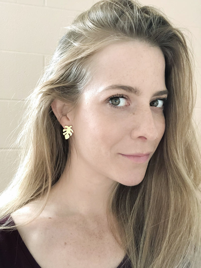 Monstera Stud EARRINGS