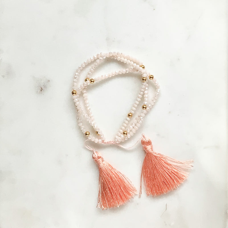 Peach Tassel Bracelet
