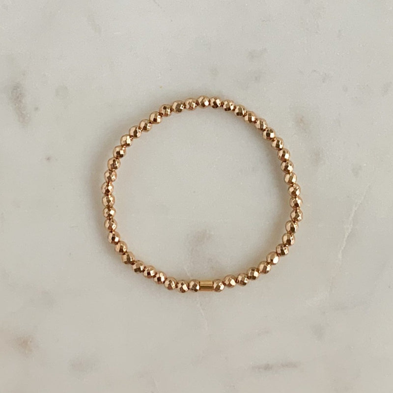 Light Gold Hematite Mini Bracelet (4mm)