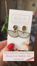 White Shell Arc Dangle Earrings
