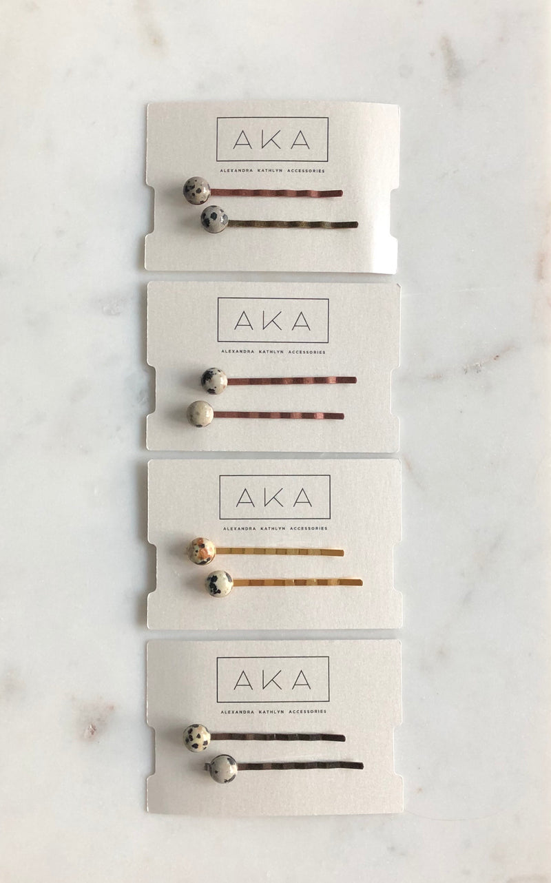Dalmatian Jasper Bobby Pins
