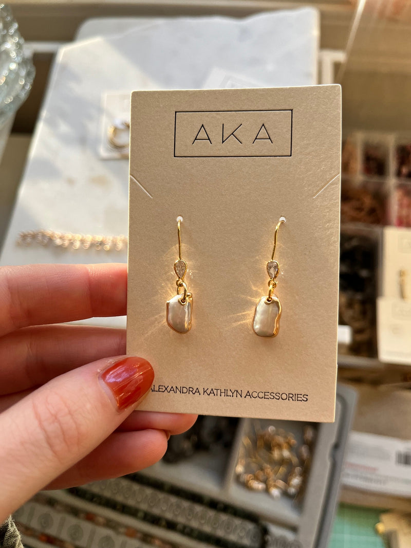 Rae Pearl CZ Earrings