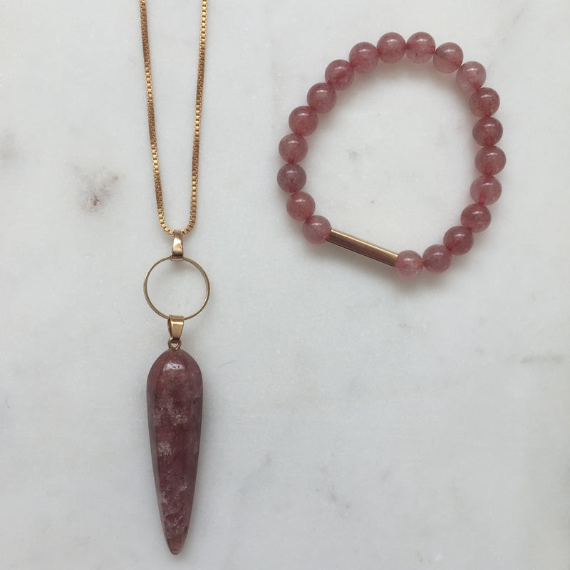 Strawberry Quartz Necklace