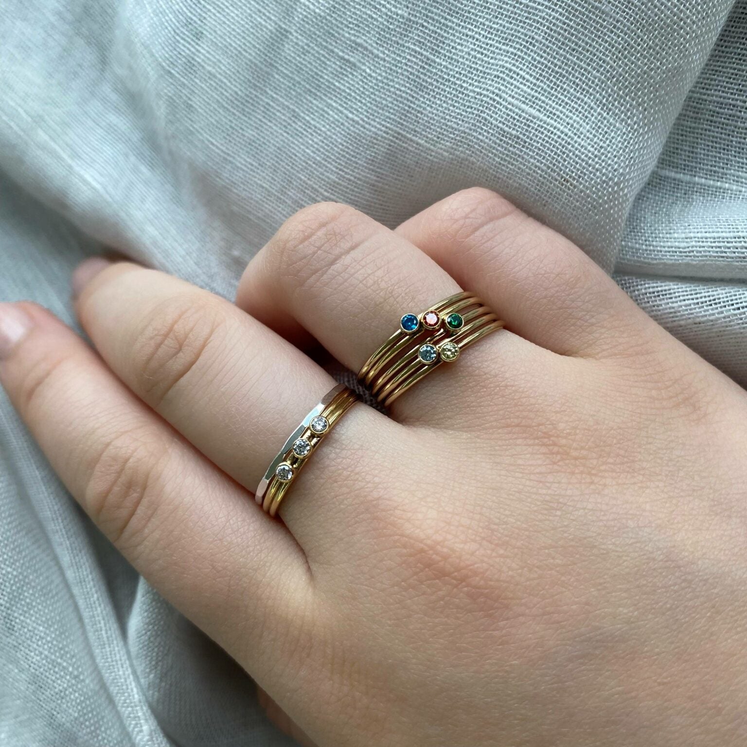 Gold Filled Birthstone Stacking Rings [LAST CHANCE]