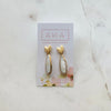 Sylvie White Shell Leaf Dangle Earrings