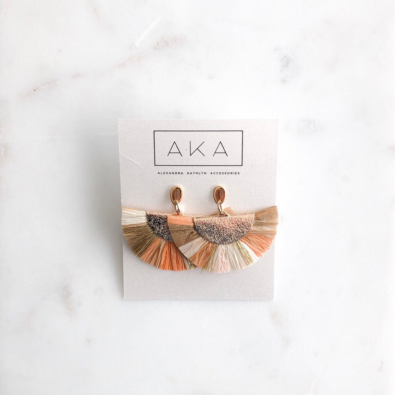 RAFFIA Earrings - Peach