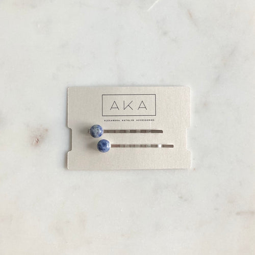 Blue Spot Bobby Pins