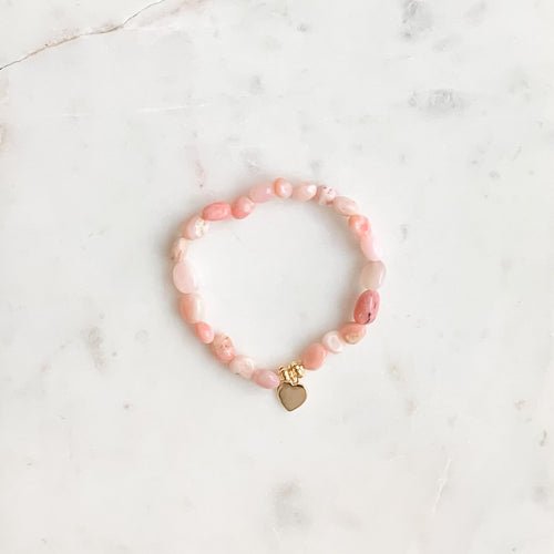 Pink Opal Charm Bracelet