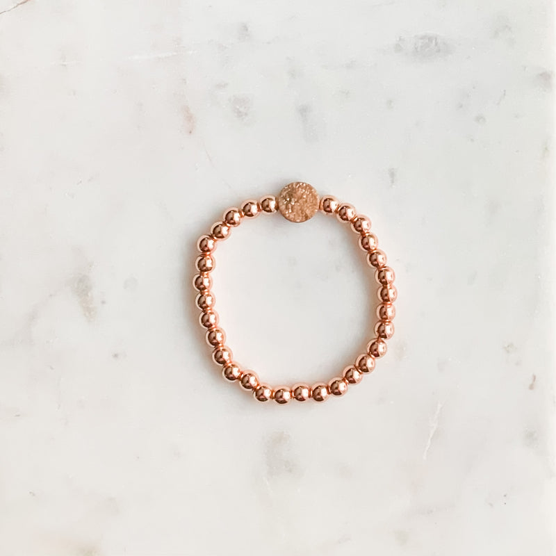 Rose Gold Hematite Druzy Diffuser Bracelet